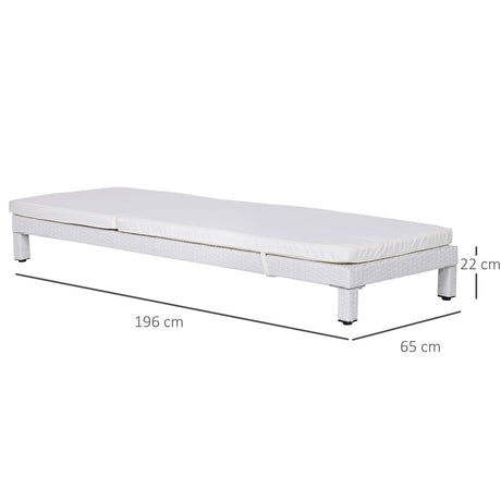 easycomfort easycomfort set 2 sdraio da giardino in pe rattan con cuscino imbottito bianco ean 8055776914060