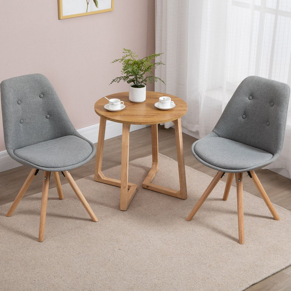 easycomfort easycomfort set 2 sedie imbottite con gambe in legno e rivestimento grigio ean 8055776912974