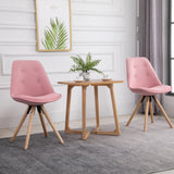 easycomfort easycomfort set 2 sedie imbottite con gambe in legno e rivestimento rosa ean 8055776913841