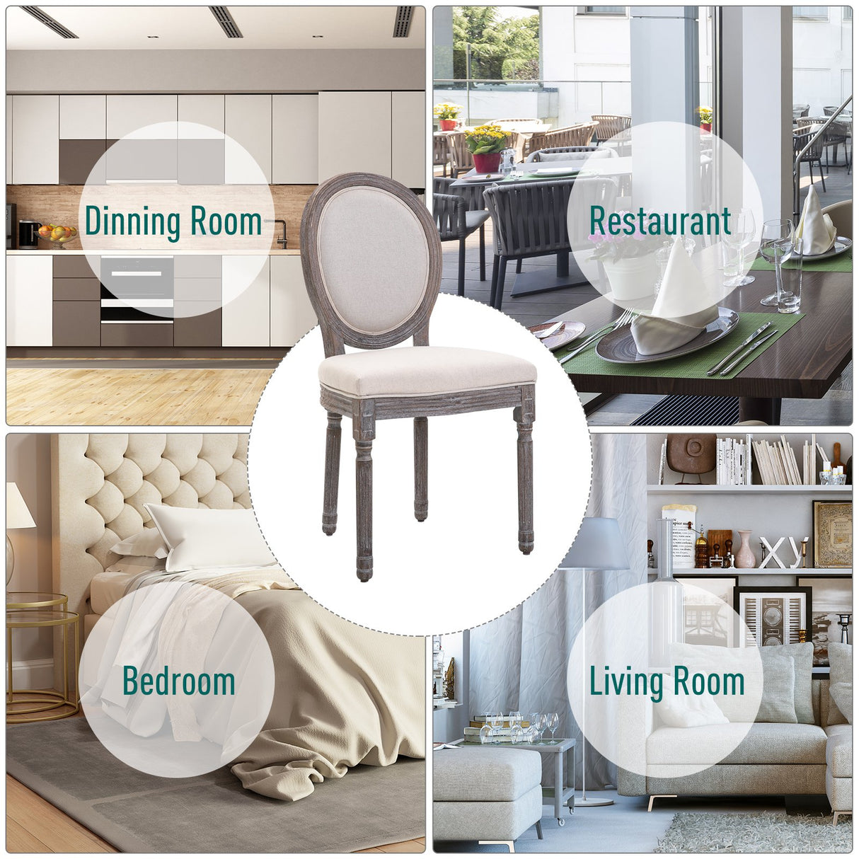 easycomfort easycomfort set 2 sedie medaglione imbottite in legno con rivestimento in lino bianco ivory ean 8055776913643