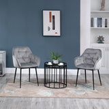 easycomfort easycomfort set 2 sedie moderne imbottite stile nordico in velluto e metallo grigio ean 8055776916248