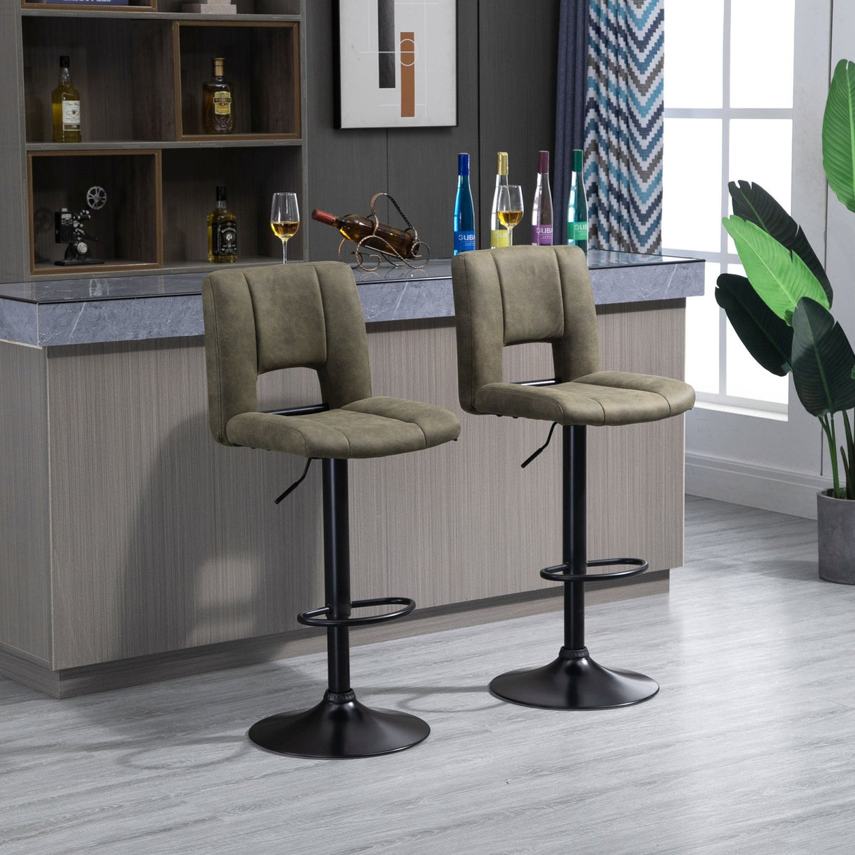 easycomfort easycomfort set 2 sgabelli alti da bar con schienale e altezza regolabile cachi ean 8054144139203