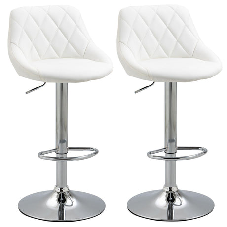 easycomfort easycomfort set 2 sgabelli da bar di design girevoli con altezza regolabile bianco