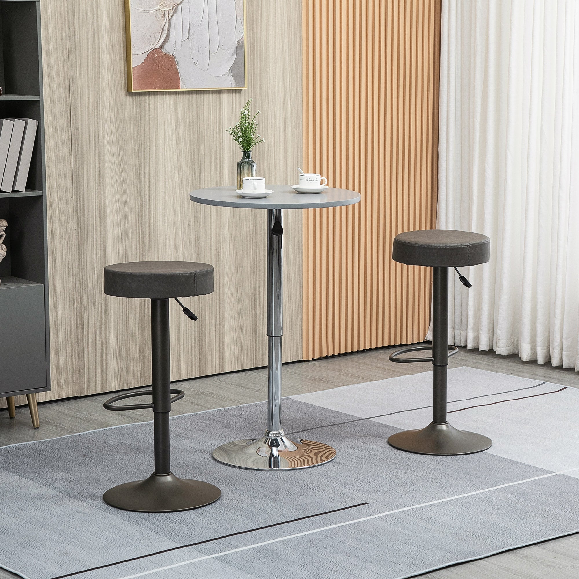 EASYCOMFORT Set 2 Sgabelli da Bar di Design Girevoli con Altezza Regolabile  - Bianco