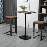 easycomfort easycomfort set 2 sgabelli da bar imbottiti similpelle e metallo marrone