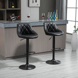 easycomfort easycomfort set 2 sgabelli da bar seduta con altezza regolabile e girevole schienale e poggiapiedi nero