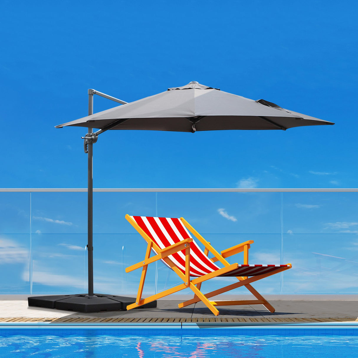 easycomfort easycomfort set 4 basi a croce per ombrelloni da giardino riempibili con acqua e sabbia nero 51x51x12cm ean 8055776912547