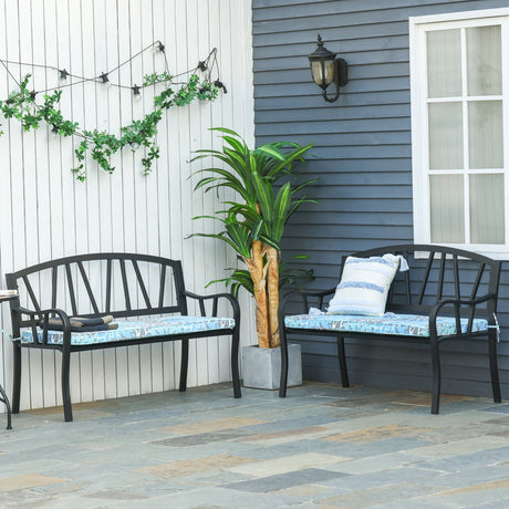 easycomfort easycomfort set di 2 cuscini per dondolo e panchine in poliestere per arredamento da esterno e casa 120x50x5cm azzurro ean 8054144135229