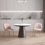 easycomfort easycomfort set di 2 sedie da pranzo in tessuto effetto lino con gambe in acciaio 55 5x59x81 cm rosa e oro