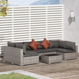 easycomfort easycomfort set mobili da giardino 4 pezzi in rattan pe salotto da esterno con 3 divani e 1 tavolino da caffe cuscini rimovibili e lavabili grigio
