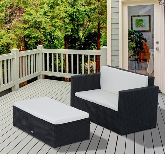 easycomfort easycomfort set mobili da giardino con poggiapiedi salotto da esterno con cuscini in pe rattan ean 8055776915357