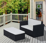 easycomfort easycomfort set mobili da giardino con poggiapiedi salotto da esterno con cuscini in pe rattan ean 8055776915357