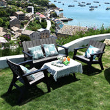 easycomfort easycomfort set tavolino e sedie adirondack da giardino ed esterno grigio e nero