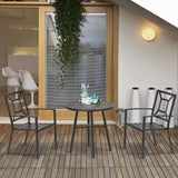 easycomfort easycomfort set tavolo e 2 sedie da giardino in acciaio per esterni nero ean 8055776911359