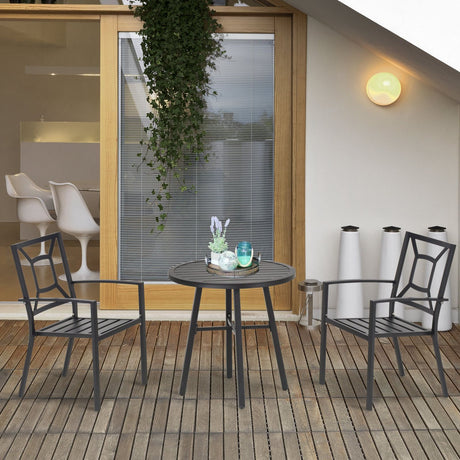 easycomfort easycomfort set tavolo e 2 sedie da giardino in acciaio per esterni nero ean 8055776911359