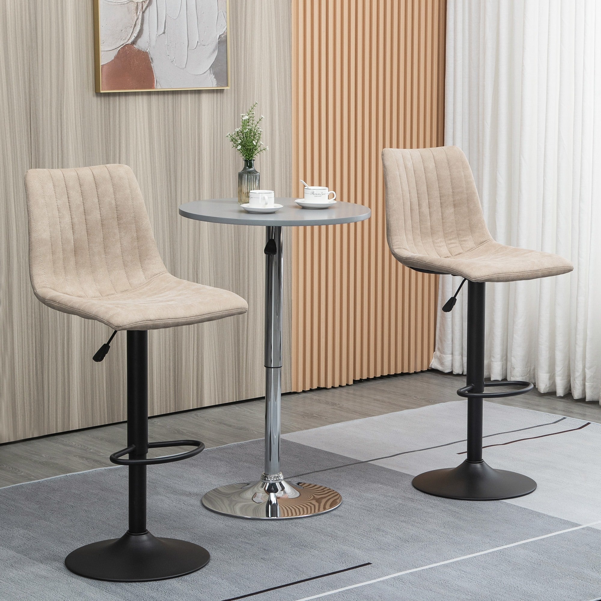 EASYCOMFORT Set 3 Pezzi con 2 Sgabelli da bar e Tavolo da Bar Alto