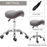 easycomfort easycomfort sgabello da lavoro a sella con ruote e altezza regolabile per negozi parrucchiere e tattoo 52x53x49 61cm grigio ean 8054111842389