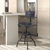 easycomfort easycomfort sgabello stile industriale in acciaio con schienale e altezza regolabile ean 8055776915609