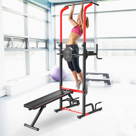 easycomfort easycomfort stazione da fitness pieghevole con altezza regolabile 180 230cm con barra ean 8054144132686