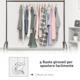 easycomfort easycomfort stender rella porta abiti con 4 rotelle in ferro 120x60x150cm ean 8054144130040