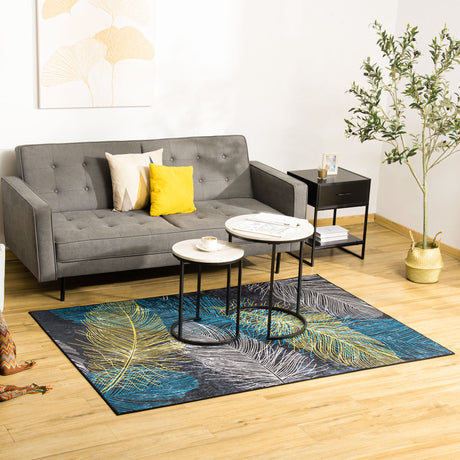 easycomfort easycomfort tappeto moderno a piume in poliestere per interni 200x140cm multicolore