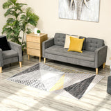 easycomfort easycomfort tappeto moderno pelo corto in poliestere per interni 200x140cm grigio giallo bianco 1