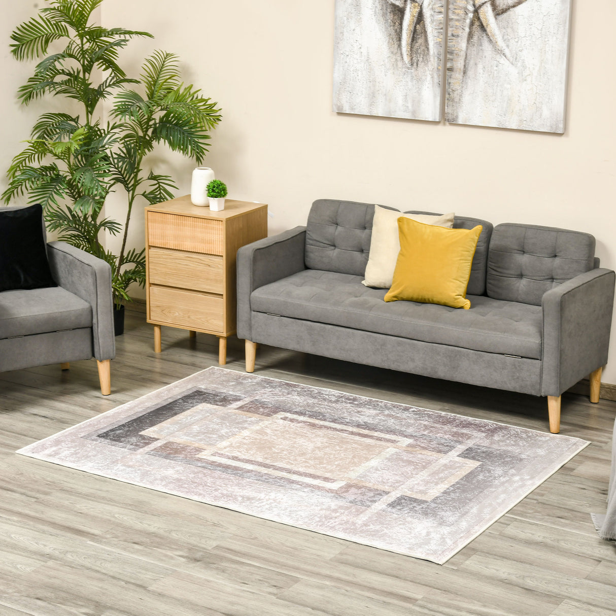 easycomfort easycomfort tappeto moderno pelo corto in poliestere per interni 200x140cm grigio