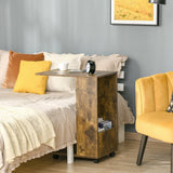 easycomfort easycomfort tavolino con mensola e vano laterale in legno marrone