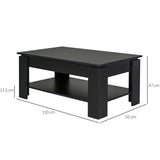 easycomfort easycomfort tavolino da caffe a 2 livelli in legno nero 110x65x47cm ean 8054144130385