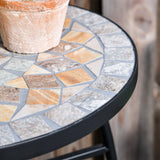 easycomfort easycomfort tavolino da giardino tavolo da esterno in metallo nero e ceramica verde e arancione 36 x 58cm ean 8054111849111