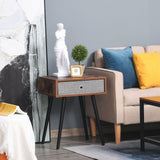 easycomfort easycomfort tavolino da salotto con cassetto in tessuto pieghevole tavolo vintage in legno 48x38x61cm marrone e nero ean 8054111848725