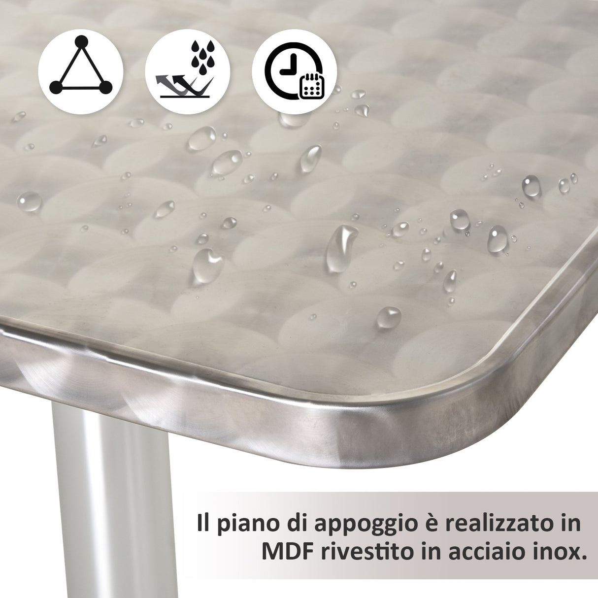easycomfort easycomfort tavolo bar ristorante in acciaio inox quadrato 60x60cm altezza 70 110cm ean 8054111846967