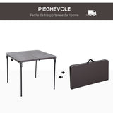 easycomfort easycomfort tavolo da campeggio con chisura a valigetta in metallo e plastica marrone 86x86x715cm ean 8054111847018
