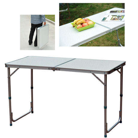 easycomfort easycomfort tavolo da campeggio picnic pieghevole portatile regolabile in altezza in alluminio 120 x 60 x 5470 cm ean 8054111843683