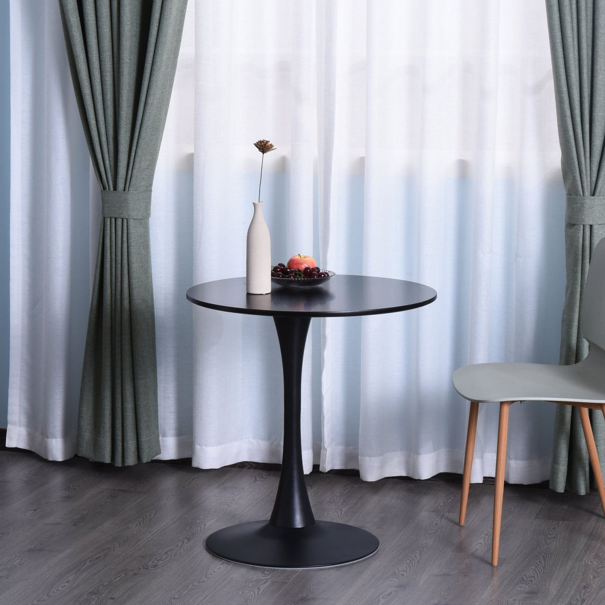 easycomfort easycomfort tavolo da cocktail minimal rotondo con base in metallo nero d70 x 73 cm ean 8054144134130
