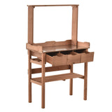 easycomfort easycomfort tavolo da giardinaggio in legno di abete con 3 cassetti 80x40x135cm ean 8054144132822