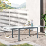 easycomfort easycomfort tavolo da giardino allungabile con piano in vetro 270x90x73cm grigio