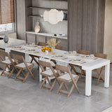 easycomfort easycomfort tavolo da pranzo allungabile da 8 10 persone in legno e metallo 45 300x90x75 5 cm bianco lucido