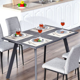 easycomfort easycomfort tavolo da pranzo rettangolare in mdf e metallo grigio scuro 120x80x76cm