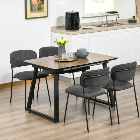 easycomfort easycomfort tavolo da pranzo salvaspazio allungabile per 4 6 persone in mdf e metallo 120 160x80x76 cm color legno