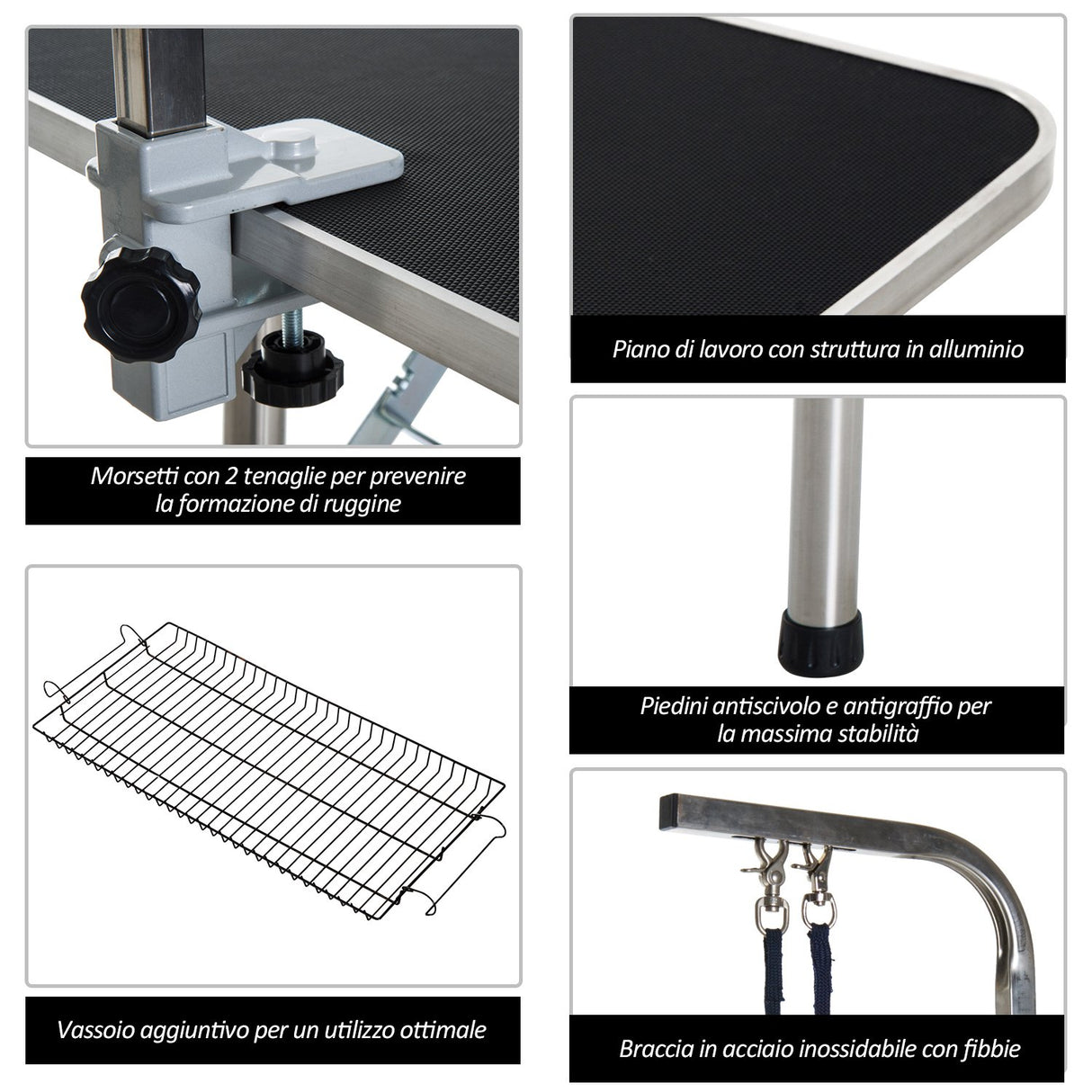 easycomfort easycomfort tavolo da toelettatura e tosatura cani gatti con cestino 91 5x61 5x77cm ean 8054144138503