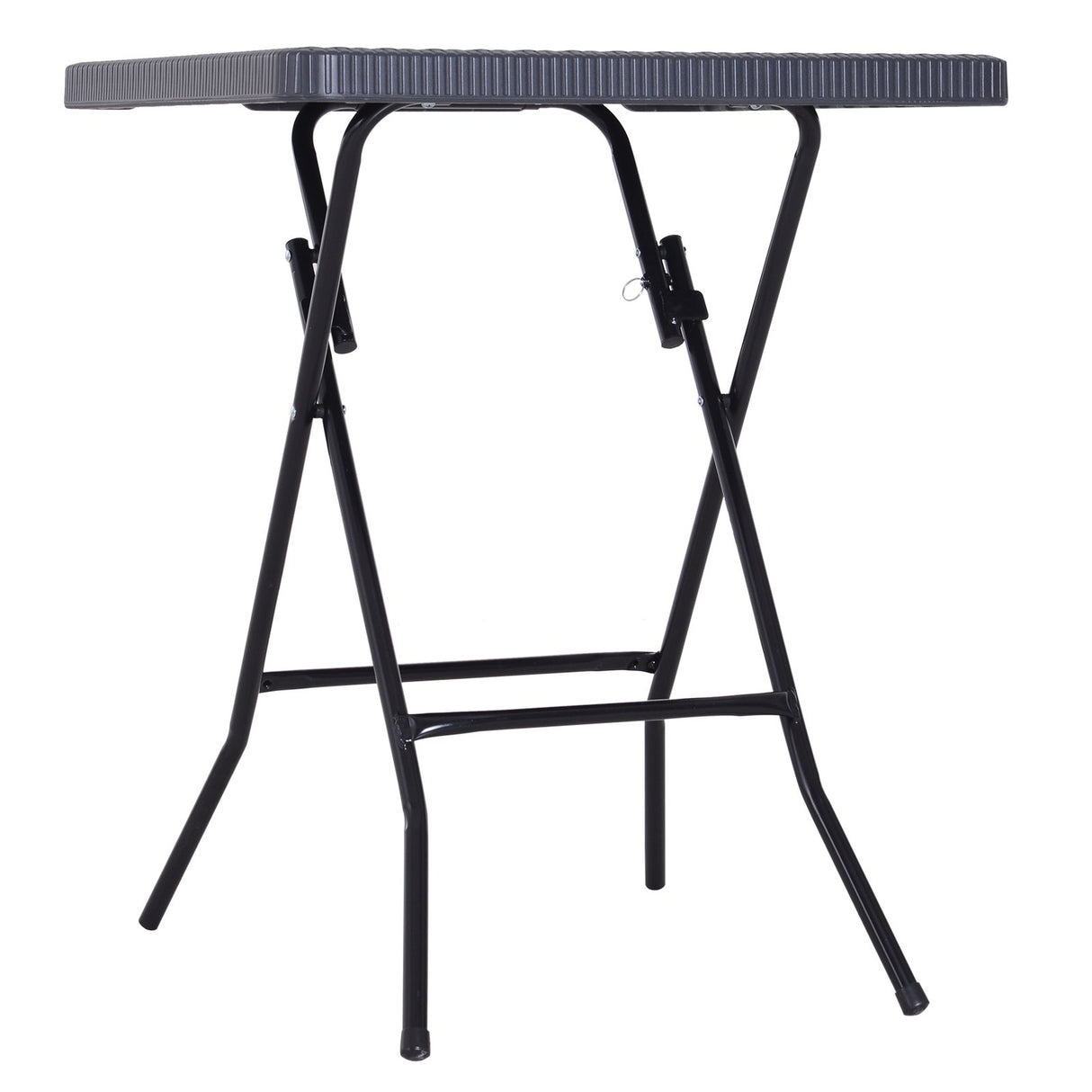 easycomfort easycomfort tavolo pieghevole da esterno effetti vimini con struttura in metallo nero e marrone 60 x 60 x 74 cm ean 8054111844437