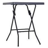 easycomfort easycomfort tavolo pieghevole da esterno effetti vimini con struttura in metallo nero e marrone 60 x 60 x 74 cm ean 8054111844437