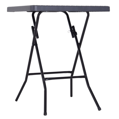 easycomfort easycomfort tavolo pieghevole da esterno effetti vimini con struttura in metallo nero e marrone 60 x 60 x 74 cm ean 8054111844437