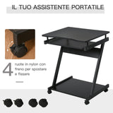 easycomfort easycomfort tavolo scrivania porta pc piano tastiera a scomparsa e 4 ruote nero ean 8054111843416
