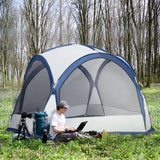 easycomfort easycomfort tenda da campeggio 6 8 persone 4 porte a cerniera borsa e gancio 350x350x230cm bianca e blu