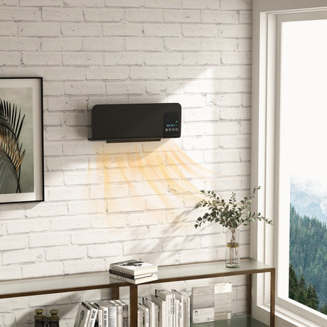 easycomfort easycomfort termoventilatore da parete oscillante con telecomando timer 12h e 2 modalita nero