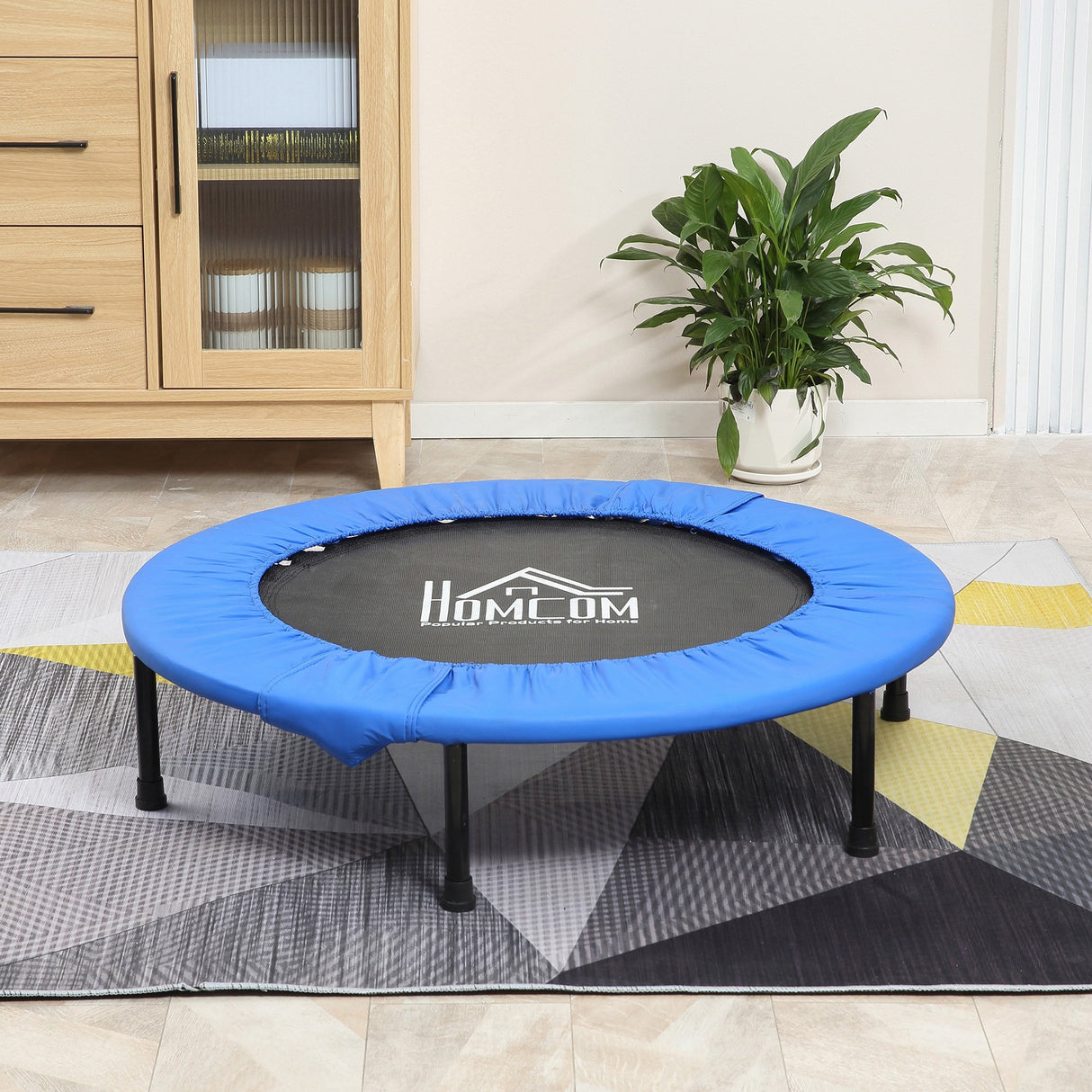 easycomfort easycomfort trampolino elastico fitness pieghevole da giardino 101 5 x 23cm blu e nero