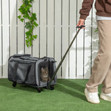 easycomfort easycomfort trasportino per cani e gatti 4 in 1 pieghevole con maniglia telescopica 50x31x37 cm grigio