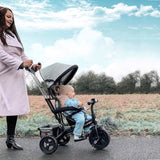 easycomfort easycomfort triciclo passeggino 2 in 1 pieghevole per bambini 18 mesi con maniglione